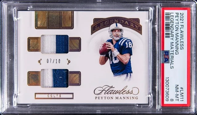2021 Panini Flawless Peyton Manning Legendary Materials #LM11 card image