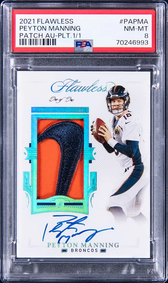 2021 Panini Flawless Peyton Manning Patch Autograph Platinum #PA-PMA card image