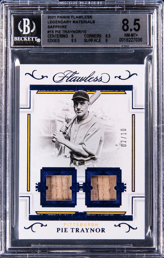 2021 Panini Flawless Pie Traynor Legendary Materials Sapphire #LM-PT card image