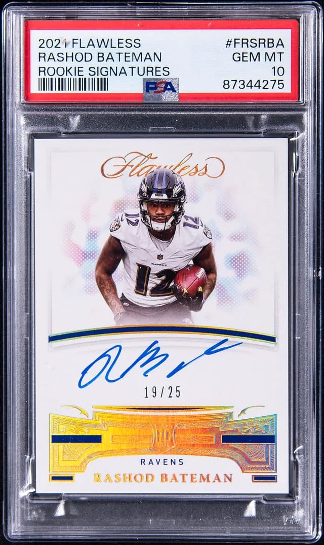 2021 Panini Flawless Rashod Bateman Signatures #FRSRBA card image