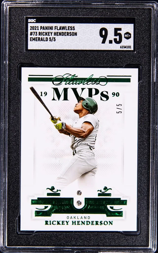 2021 Panini Flawless Rickey Henderson Emerald #73 card image