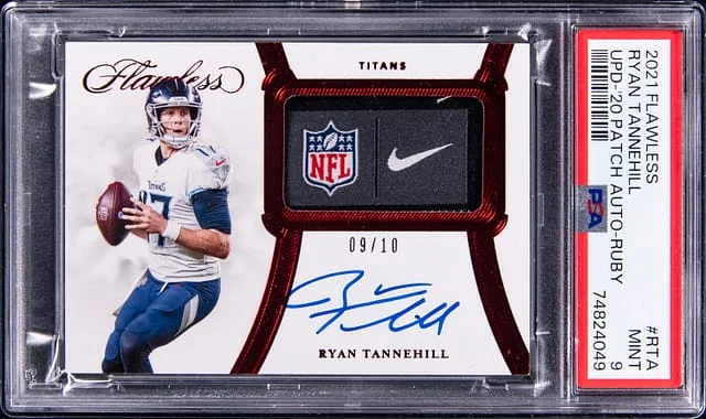 2021 Panini Flawless Ryan Tannehill Update 2020 Flawless Patch Autographs-Ruby #RTA card image