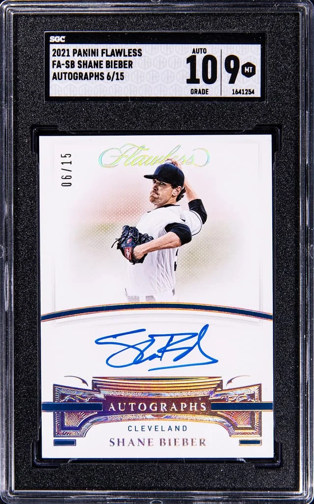 2021 Panini Flawless Shane Bieber Autograph #FA-SB card image