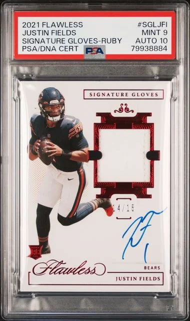 2021 Panini Flawless Signature Gloves Ruby Sgljfi Justin Fields #no-number card image