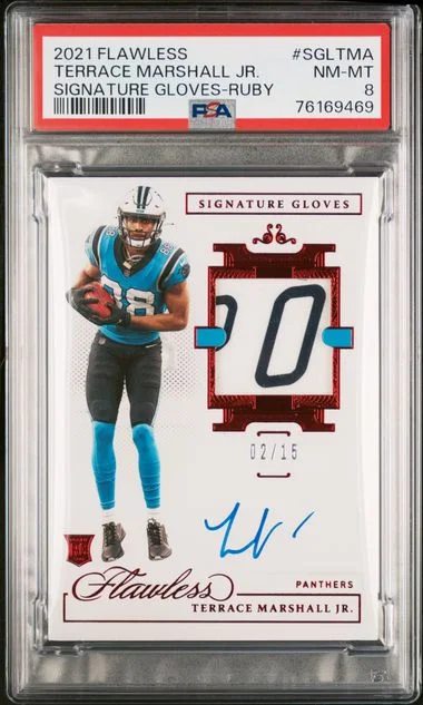 2021 Panini Flawless Signature Gloves Ruby Sgltma Terrace Marshall Jr. #no-number card image