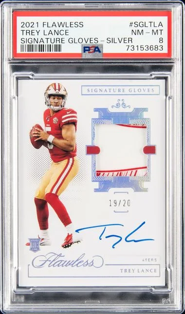 2021 Panini Flawless Signature Gloves Silver SGL-TLA Trey Lance #no-number card image