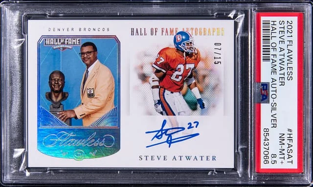 2021 Panini Flawless Steve Atwater Hall of Fame Autograph Silver #HFASAT card image