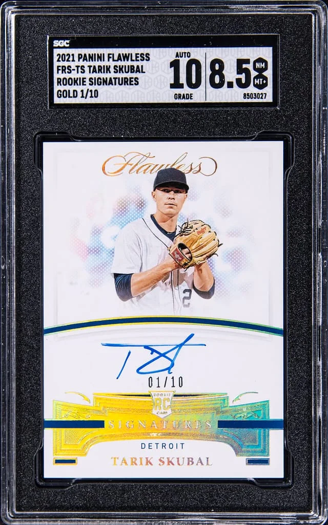2021 Panini Flawless Tarik Skubal Signatures Gold #FRS-TS card image