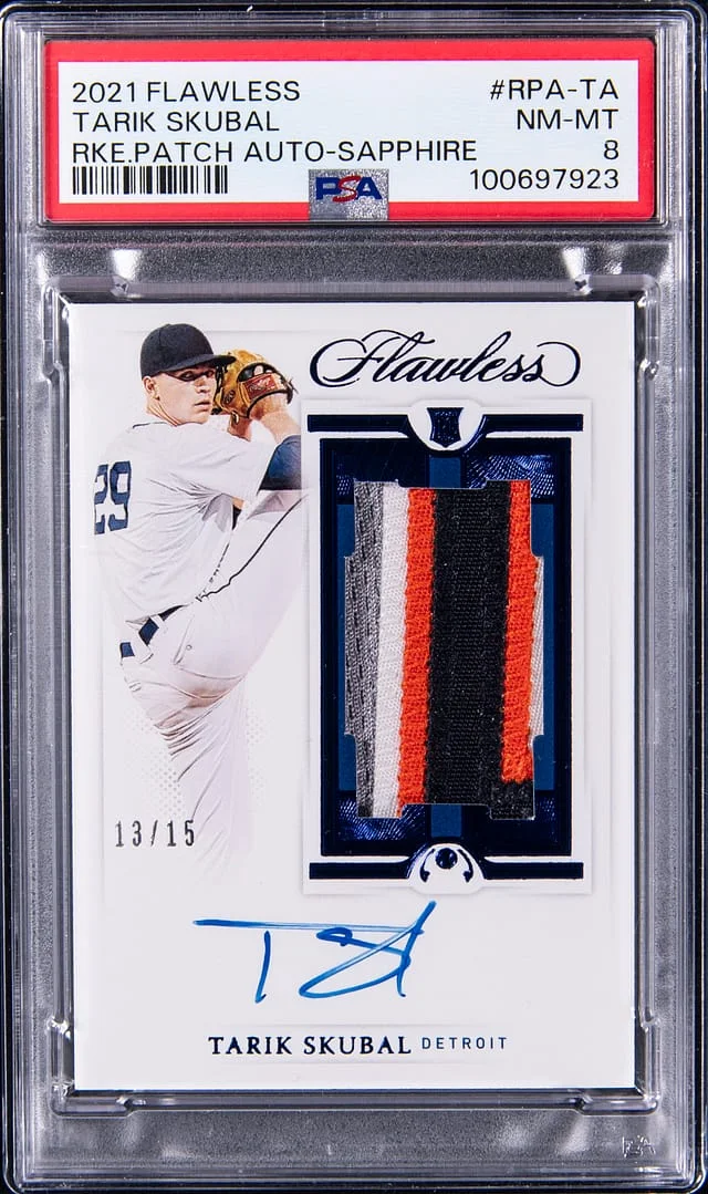 2021 Panini Flawless Tarik Skubal Patch Autograph (RPA) Sapphire #RPA-TA card image