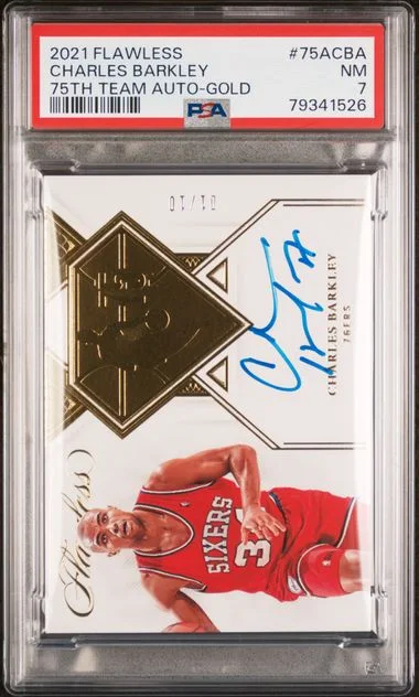 2021 Panini Flawless Team Autographs Gold 75Acba Charles Barkley Flawless #75Th card image