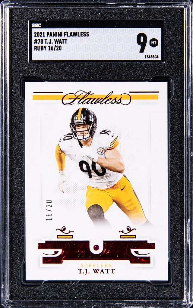 2021 Panini Flawless T.J. Watt Ruby #70 card image
