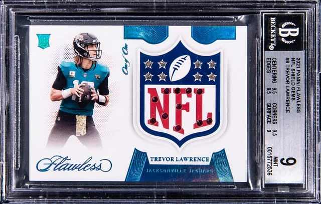 2021 Panini Flawless Trevor Lawrence Gem NFL Shield Gems #NFL6 card image