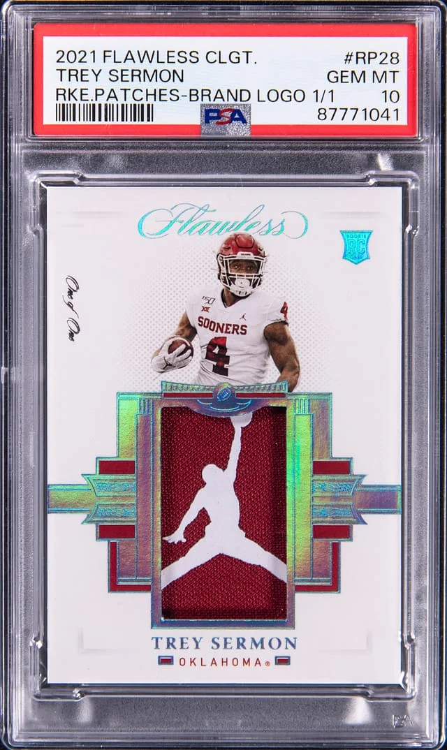 2021 Panini Flawless Trey Sermon Collegiate Patches Brand Logo #RP-28 card image