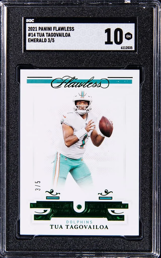 2021 Panini Flawless Tua Tagovailoa Emerald #14 card image