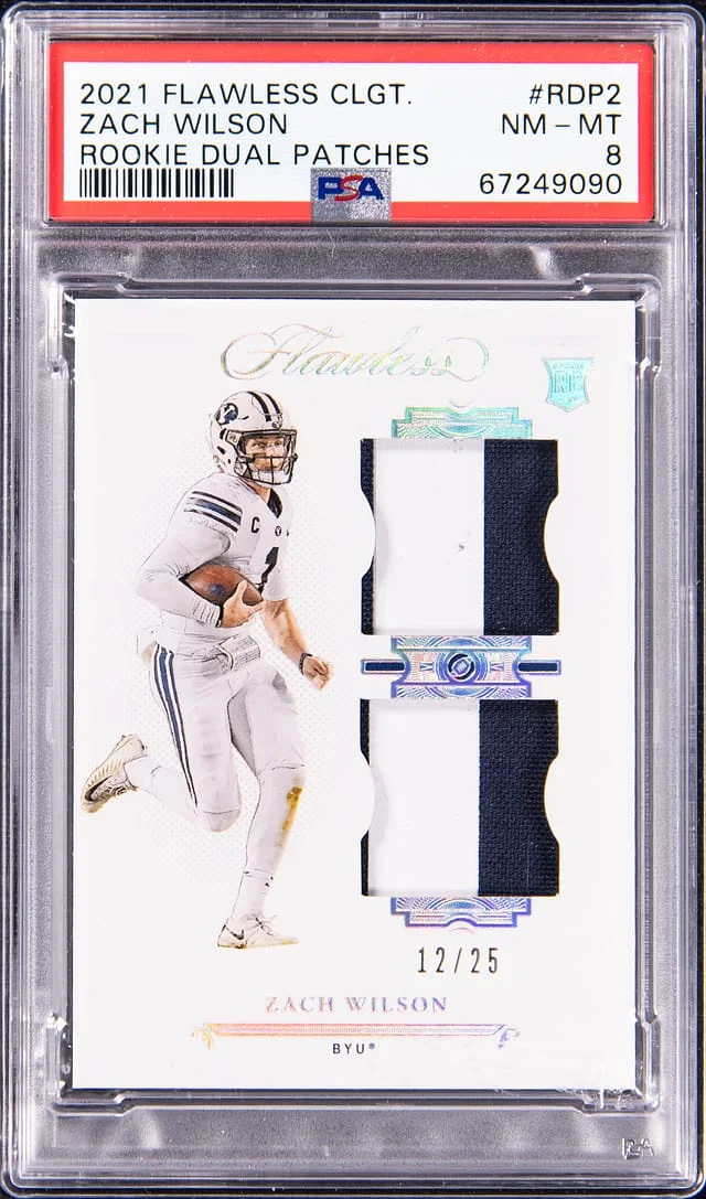 2021 Panini Flawless Zach Wilson Collegiate Dual Patches #RDP2 card image
