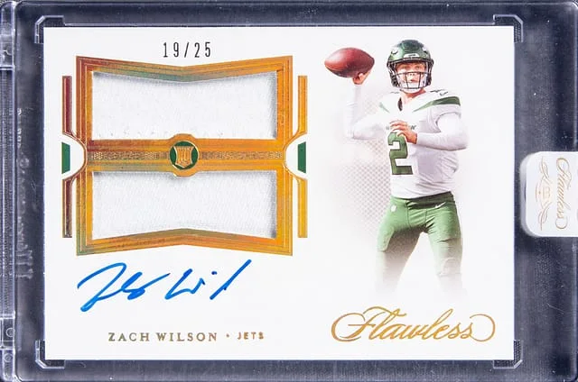 2021 Panini Flawless Zach Wilson Dual Patch Autographs #RDPA-ZWI card image