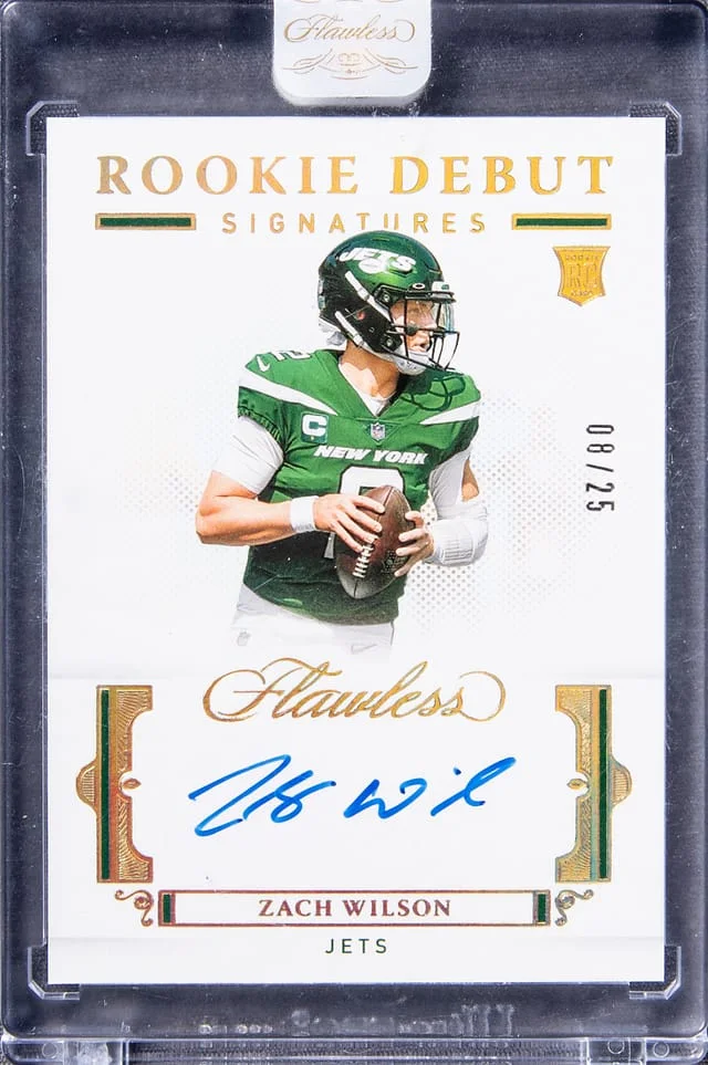 2021 Panini Flawless Zach Wilson Debut Signatures #RDS-ZWI card image