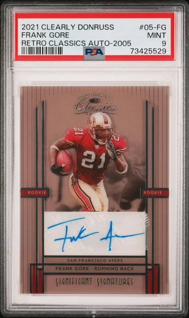 2021 Panini Frank Gore Clearly Donruss Retro Classics Autographs 2005 #05-FG card image