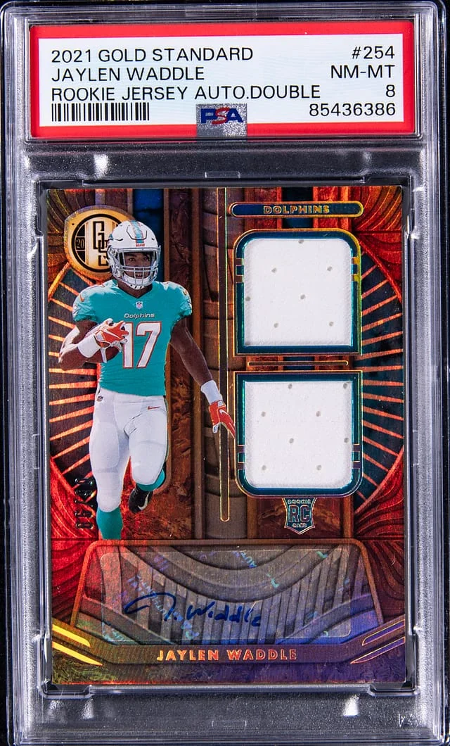 2021 Panini Gold Standard Jaylen Waddle Jersey Autograph Double #254 card image