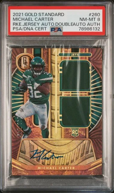 2021 Panini Gold Standard Michael Carter Jersey Autographs Double #260 card image
