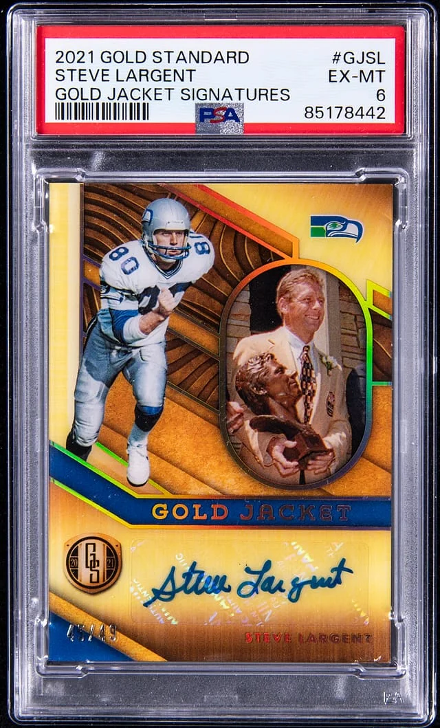 2021 Panini Gold Standard Steve Largent Gold Jacket Signatures #GJ-SL card image