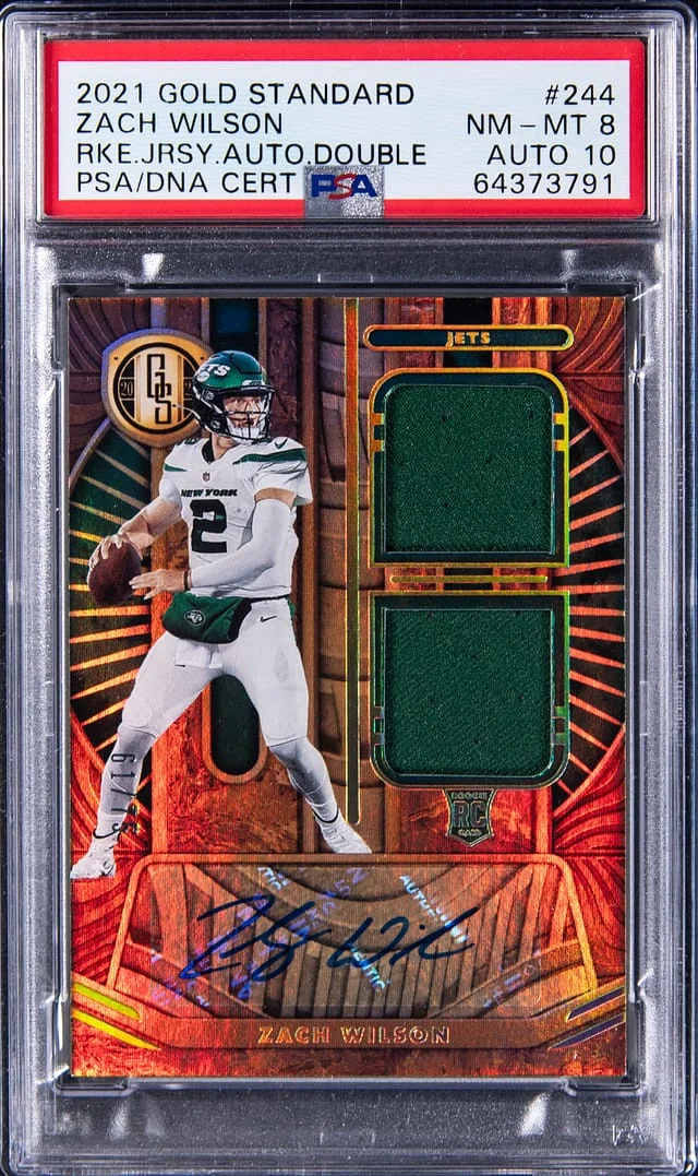 2021 Panini Gold Standard Zach Wilson Jersey Autograph Double #244 card image