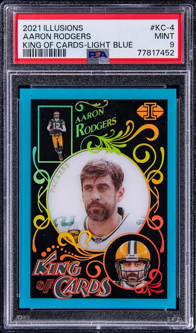 2021 Panini Illusions Aaron Rodgers King of Cards Light Blue #KC-4 card image