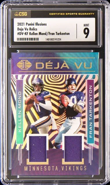 2021 Panini Illusions Deja Vu Memorabilia Dvkf Fran Tarkenton/Kellen Mond #no-number card image