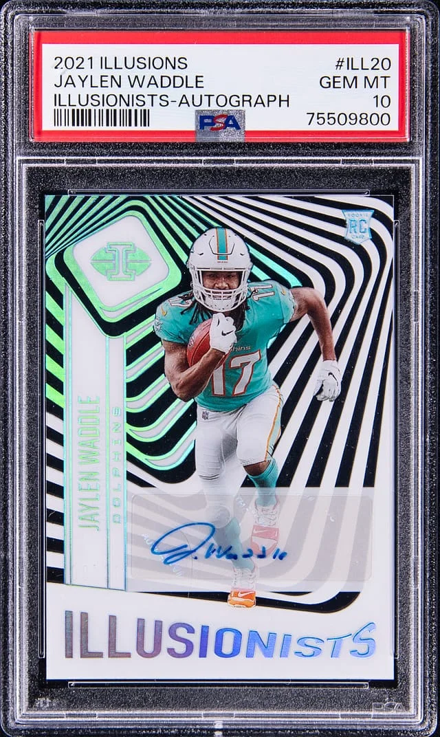 2021 Panini Illusions Jaylen Waddle Illusionists Autograph #ILL20 card image