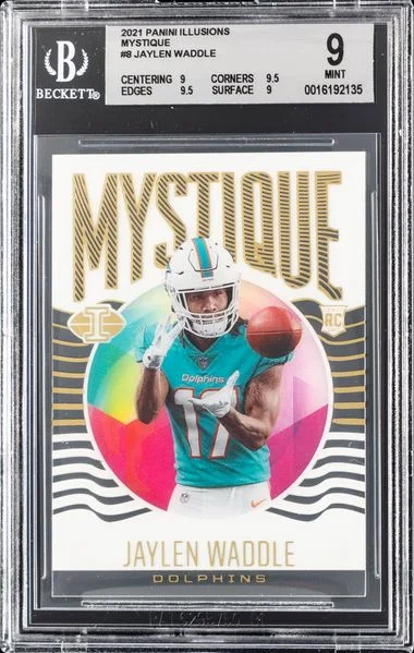2021 Panini Illusions Jaylen Waddle Mystique #MY-8 card image