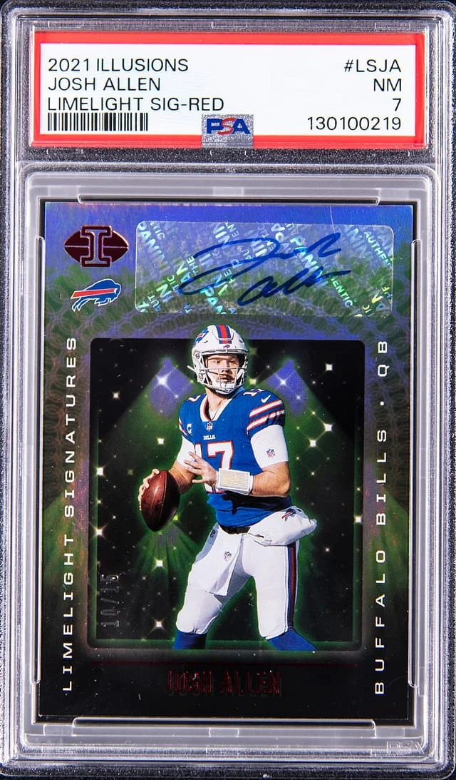 2021 Panini Illusions Josh Allen Limelight Signatures Red #LS-JA card image