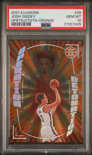 2021 Panini Illusions Josh Giddey Operation Detonation Orange #26 card image