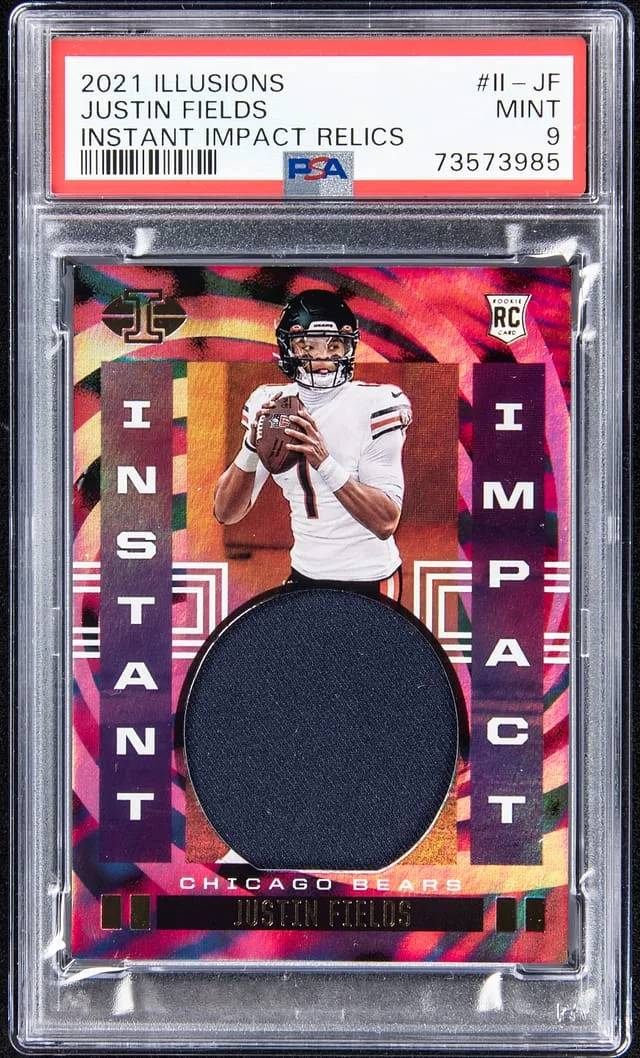 2021 Panini Illusions Justin Fields Instant Impact Relics #II-JF card image