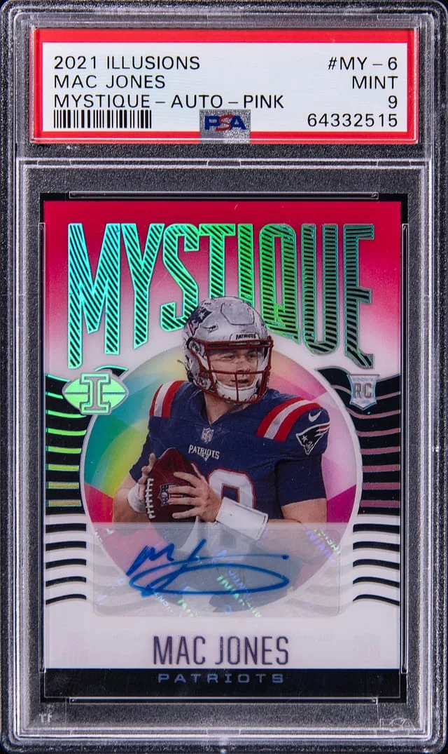 2021 Panini Illusions Mac Jones Mystique Autograph Pink #MY-6 card image