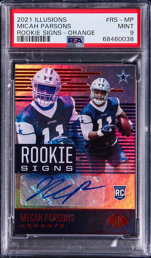 2021 Panini Illusions Micah Parsons Signs Orange #RS-MP card image