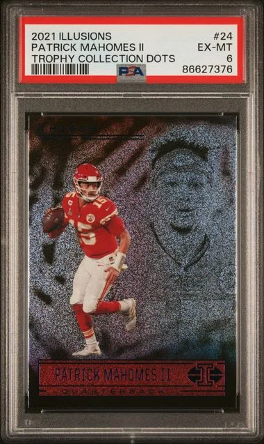 2021 Panini Illusions Patrick Mahomes II Trophy Collection Dots #24 card image