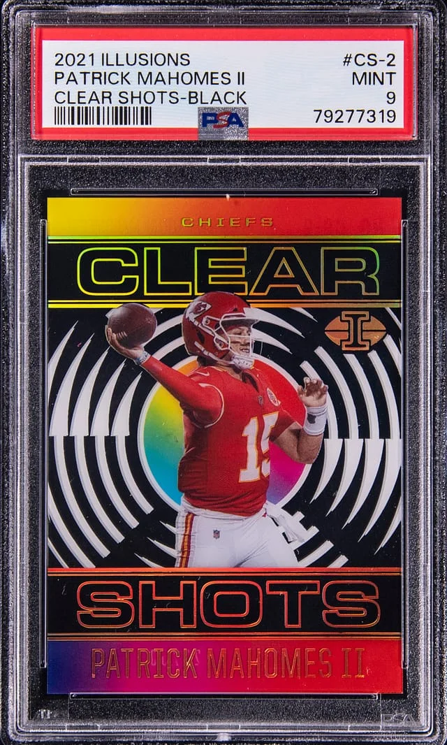 2021 Panini Illusions Patrick Mahomes II Clear Shots Black #CS-2 card image