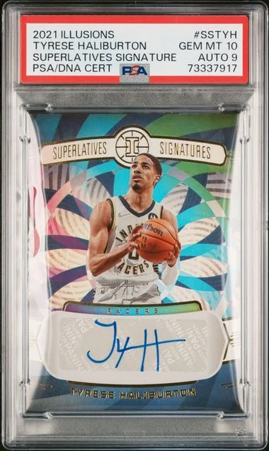 2021 Panini Illusions Superlatives Signatures Sstyh Tyrese Haliburton #no-number card image