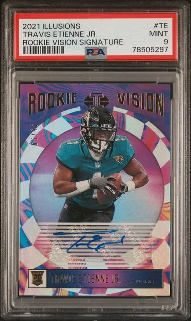 2021 Panini Illusions Travis Etienne Jr. Vision Signatures #RVS-TE card image