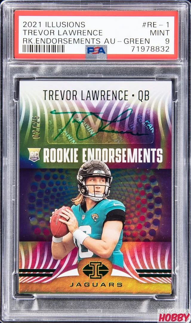 2021 Panini Illusions Trevor Lawrence Endorsements Autographs Green #RE-1 card image