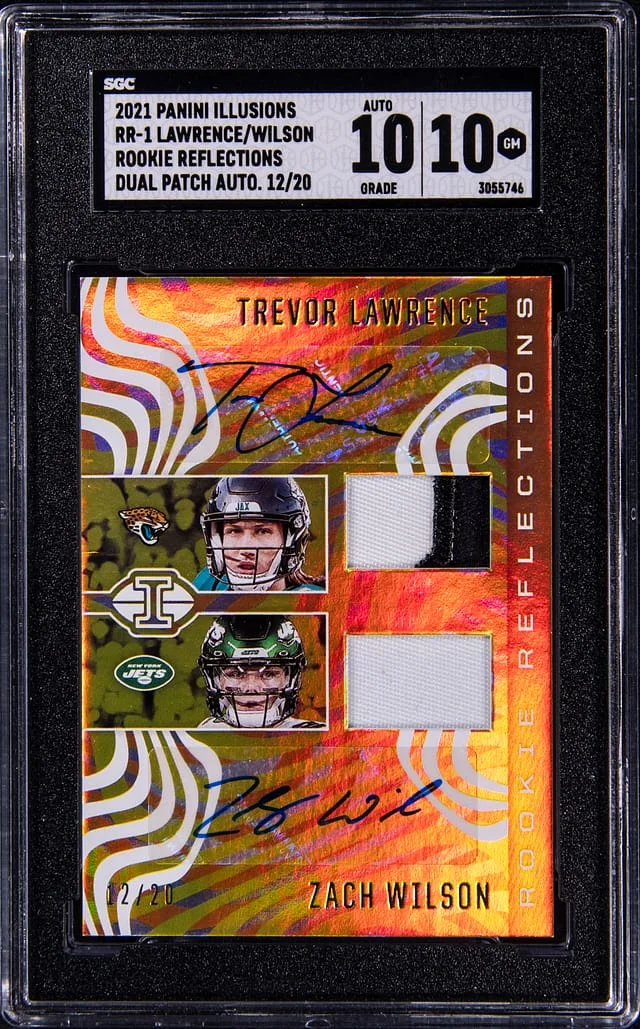2021 Panini Illusions Trevor Lawrence/Zach Wilson Reflections #RR-1 card image