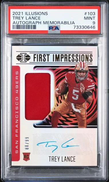 2021 Panini Illusions Trey Lance Autograph Memorabilia #103 card image