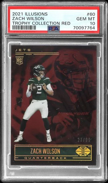 2021 Panini Illusions Zach Wilson Trophy Collection Red #60 card image