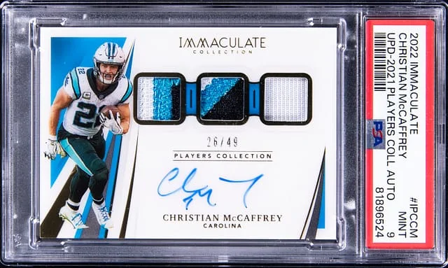 2021 Panini Immaculate Collection Christian McCaffrey Update 2021 Players Collection Autograph #IPC-CM card image