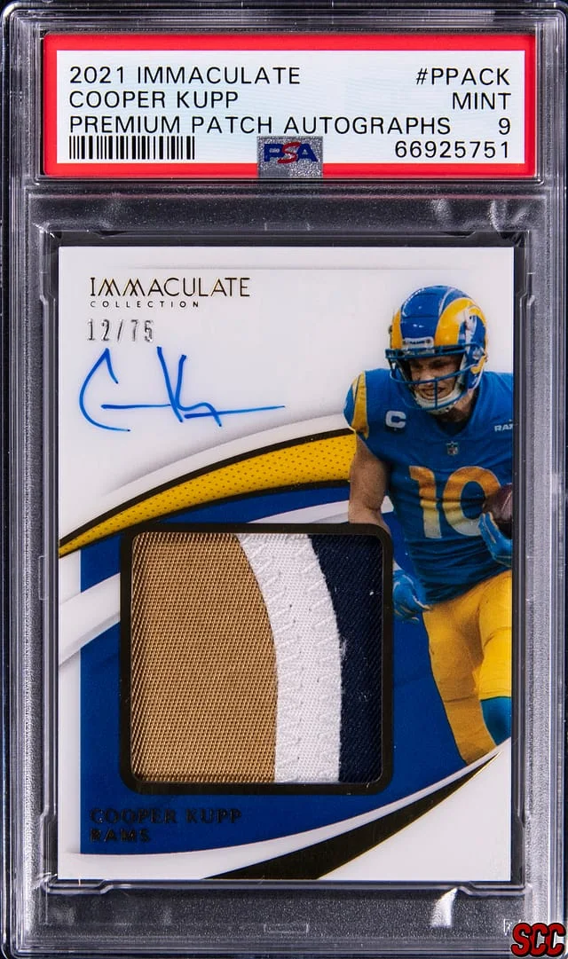 2021 Panini Immaculate Collection Cooper Kupp Premium Patch Autograph #PPA-CK card image