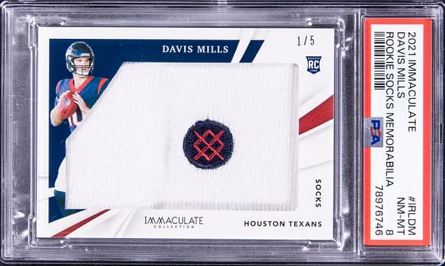 2021 Panini Immaculate Collection Davis Mills Socks Memorabilia #IRL-DM card image