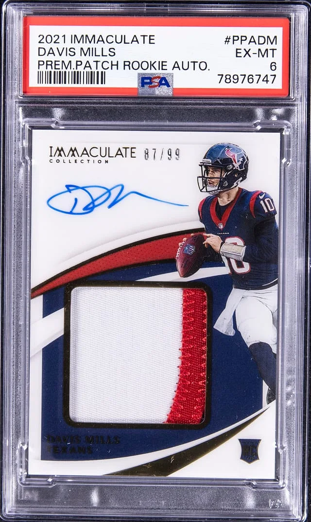 2021 Panini Immaculate Collection Davis Mills Premium Patch Autograph #PPA-DM card image