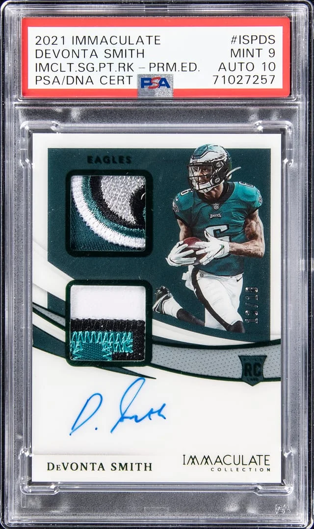 2021 Panini Immaculate Collection DeVonta Smith Signature Patches #ISP-DS card image