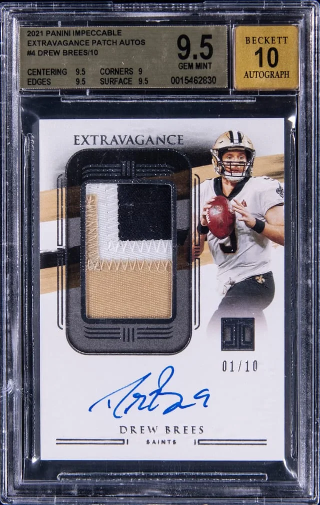 2021 Panini Immaculate Collection Drew Brees Extravagance Patch Autographs #EPA-DB card image