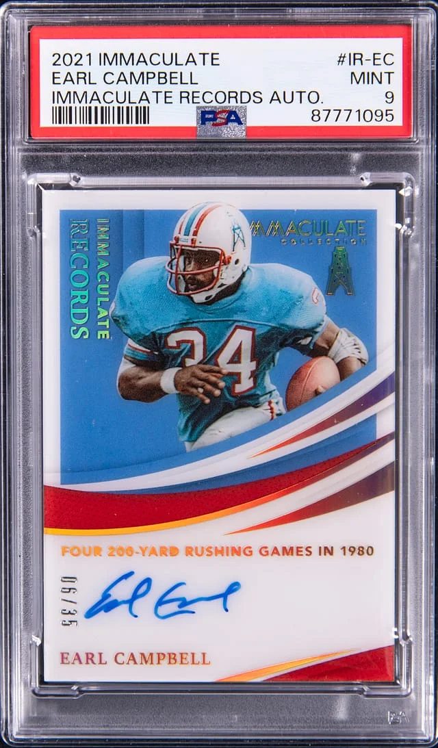 2021 Panini Immaculate Collection Earl Campbell Immaculate Records Autograph #IR-EC card image